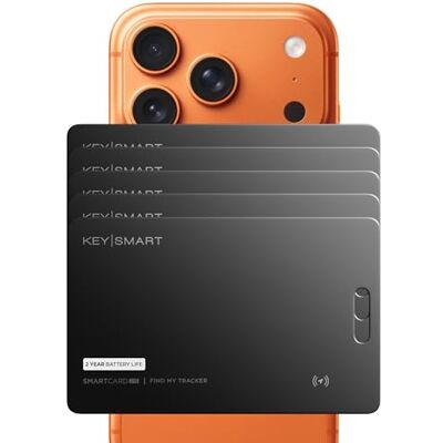 KeySmart SmartCard Lite cartão de rastreamento de carteira, compatível com Apple Find My App, bateria não recarregável de 2 anos, localizador de artigos GPS fino para etiqueta de bagagem KeySmart SmartCard Lite cartão de rastreamento de carteira, compatível com Apple Find My App, bateria não recarregável de 2 anos, localizador de artigos GPS fino para etiqueta de bagagem