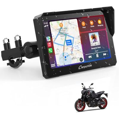 CARPURIDE W702 Ecrã GPS Carplay para motocicleta, CarPlay sem fios e Android Auto, ecrã tátil portátil impermeável de 7 polegadas, Bluetooth Trans, navegação GPS, Siri. CARPURIDE W702 Ecrã GPS Carplay para motocicleta, CarPlay sem fios e Android Auto, ecrã tátil portátil impermeável de 7 polegadas, Bluetooth Trans, navegação GPS, Siri.