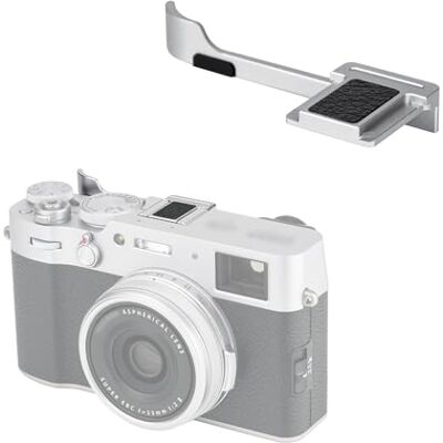 JJC Punho de metal com polegar para cima para Fujifilm Fuji X100VI X100V X100T X100F XE4 XE3 prateado JJC Punho de metal com polegar para cima para Fujifilm Fuji X100VI X100V X100T X100F XE4 XE3 prateado