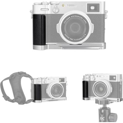 JJC Punho para câmaras Fuji X100V X100F, Arca Swiss em L, prateado JJC Punho para câmaras Fuji X100V X100F, Arca Swiss em L, prateado