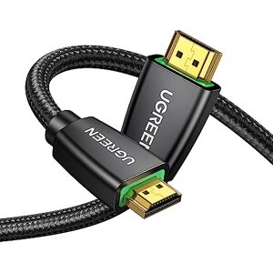 UGREEN Cabo HDMI 4K 60Hz UHD 2.0 de alta velocidade de 18 Gbps com ethernet 3D HDR ARC Dolby Vision compatível com PS5 PS4 Xbox barra de som Blu-Ray TV nylon trançado, 1 m UGREEN Cabo HDMI 4K 60Hz UHD 2.0 de alta velocidade de 18 Gbps com ethernet 3D HDR ARC Dolby Vision compatível com PS5 PS4 Xbox barra de som Blu-Ray TV nylon trançado, 1 m