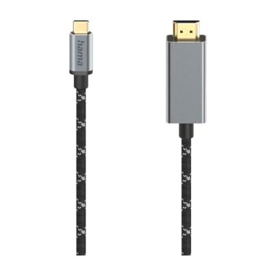 Hama Cabo de vídeo, conector USB-C conector HDMI, Ultra-HD 8K@60Hz, alumínio, 1,50 m Hama Cabo de vídeo, conector USB-C conector HDMI, Ultra-HD 8K@60Hz, alumínio, 1,50 m