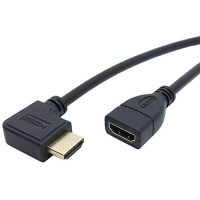 chenyang CY Esquerda em ângulo de 90 graus conector HDMI 1,4 com Ethernet e 3D tipo A macho para A cabo de extensão fêmea de 0,5 m chenyang CY Esquerda em ângulo de 90 graus conector HDMI 1,4 com Ethernet e 3D tipo A macho para A cabo de extensão fêmea de 0,5 m