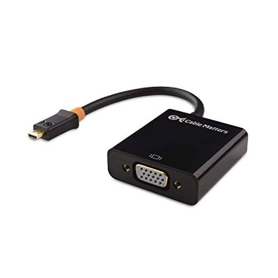 Cable Matters Adaptador micro HDMI para VGA, preto Cable Matters Adaptador micro HDMI para VGA, preto