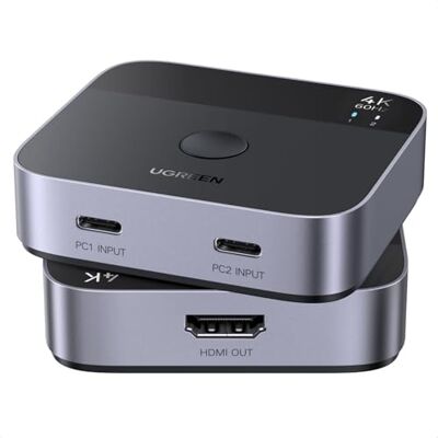UGREEN USB C para HDMI 2.0 Switch 4K 60Hz 2 entradas 1 saída computador UGREEN USB C para HDMI 2.0 Switch 4K 60Hz 2 entradas 1 saída computador