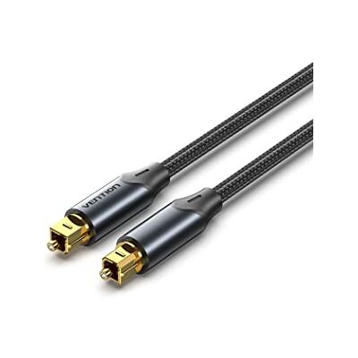 VENTION 1 m Cabo ótico áudio digital TOSLINK, tomada de metal revestimento de nylon SPDIF cabo de fibra ótica Dolby DTS Sound, para barra de som, TV, cinema em casa, Xbox, Play-Station preto VENTION 1 m Cabo ótico áudio digital TOSLINK, tomada de metal revestimento de nylon SPDIF cabo de fibra ótica Dolby DTS Sound, para barra de som, TV, cinema em casa, Xbox, Play-Station preto