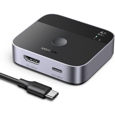 UGREEN Switch USB C HDMI para HDMI 2.0 4K 60Hz 2 entradas 1 saída UGREEN Switch USB C HDMI para HDMI 2.0 4K 60Hz 2 entradas 1 saída