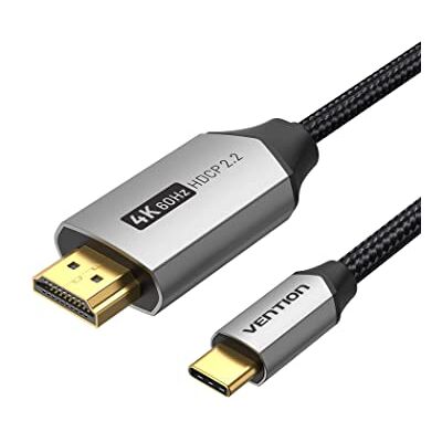 VENTION UBS C HDMI 2 m, cabo USB C a HDMI (4 K @ 60 Hz) compatível com Thunderbolt 3 HDMI USB C para MacBook, iPad Pro, série Galaxy S, Surface Book, etc VENTION UBS C HDMI 2 m, cabo USB C a HDMI (4 K @ 60 Hz) compatível com Thunderbolt 3 HDMI USB C para MacBook, iPad Pro, série Galaxy S, Surface Book, etc