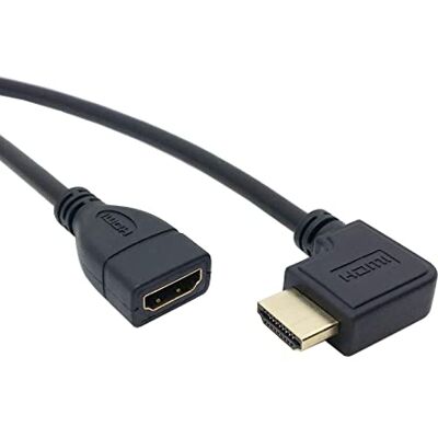 chenyang Conector HDMI 1,4 em ângulo reto de 90 graus com Ethernet e 3D tipo A macho para fêmea cabo de extensão de 0,5 m chenyang Conector HDMI 1,4 em ângulo reto de 90 graus com Ethernet e 3D tipo A macho para fêmea cabo de extensão de 0,5 m