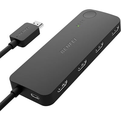 BENFEI Switch HDMI USB 3.0 4 Entradas 1 Saída 4K@60Hz, 2K@144Hz, HDCP 2.3【com Suporte de Equalização Adaptativa e Distância de Transmissão HDMI de até 9M】 Compatível com PS5/4, Xbox, Roku, FireStick BENFEI Switch HDMI USB 3.0 4 Entradas 1 Saída 4K@60Hz, 2K@144Hz, HDCP 2.3【com Suporte de Equalização Adaptativa e Distância de Transmissão HDMI de até 9M】 Compatível com PS5/4, Xbox, Roku, FireStick