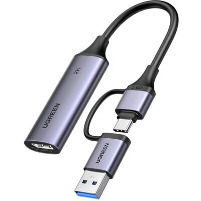 UGREEN Cartão de captura de vídeo HDMI 4K 30 Hz a USB A C 3.0 2 K 30 Hz Capturador de vídeo streaming gravação de jogos e transmissão ao vivo compatível com Quest 3 Switch 2 PS5 PS4 UGREEN Cartão de captura de vídeo HDMI 4K 30 Hz a USB A C 3.0 2 K 30 Hz Capturador de vídeo streaming gravação de jogos e transmissão ao vivo compatível com Quest 3 Switch 2 PS5 PS4