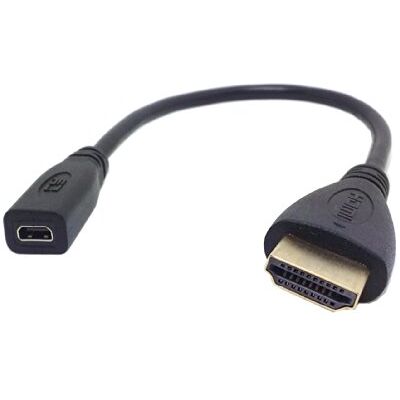 chenyang Cabo adaptador micro HDMI fêmea para HDMI macho para tablet e telemóvel (20 cm) chenyang Cabo adaptador micro HDMI fêmea para HDMI macho para tablet e telemóvel (20 cm)