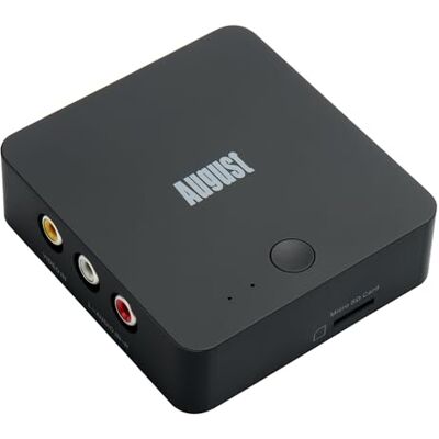 August VGB400 Cartão capturador de vídeo sem PC, cabo RCA para conversão de VHS para Digital, Hi8, câmara de vídeo saída para HDMI, gravação em micro SD ou USB máx. 64 GB Preto August VGB400 Cartão capturador de vídeo sem PC, cabo RCA para conversão de VHS para Digital, Hi8, câmara de vídeo saída para HDMI, gravação em micro SD ou USB máx. 64 GB Preto