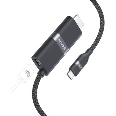 Anker Nano USB-C para HDMI Cabo, 90cm, 4K 60Hz Adaptador de Cabo para MacBook Pro/Air, iPad Pro/Air, Galaxy S24/ S23, Dell XPS 13/15, e mais, para Home Office Anker Nano USB-C para HDMI Cabo, 90cm, 4K 60Hz Adaptador de Cabo para MacBook Pro/Air, iPad Pro/Air, Galaxy S24/ S23, Dell XPS 13/15, e mais, para Home Office