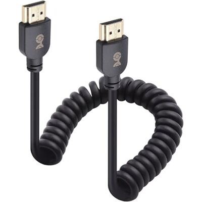 Cable Matters Cabo Matters de 48 Gbps HDMI em espiral, cabo de 8 K, 0,3-0,9 m Cable Matters Cabo Matters de 48 Gbps HDMI em espiral, cabo de 8 K, 0,3-0,9 m
