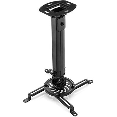 deleyCON Suporte universal para projetor, inclinação ± 15°, rotação 360° até 13,5 kg, altura ajustável 380 580 mm guia de cabos preto deleyCON Suporte universal para projetor, inclinação ± 15°, rotação 360° até 13,5 kg, altura ajustável 380 580 mm guia de cabos preto