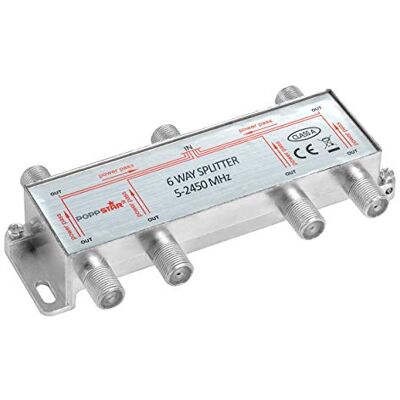 POPPSTAR Satellite Splitter TV de 6 saídas (adequado para análogo, digital, unicável, HD, 4K), misturador de satélite para cabo, TV, rádio, LNB POPPSTAR Satellite Splitter TV de 6 saídas (adequado para análogo, digital, unicável, HD, 4K), misturador de satélite para cabo, TV, rádio, LNB