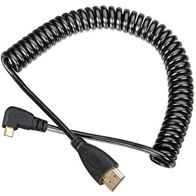 chenyang Cy Cabo de alta definição para telemóvel, tablet e câmara esquerda e direita com mola elástica micro HDMI para HDMI macho HDTV chenyang Cy Cabo de alta definição para telemóvel, tablet e câmara esquerda e direita com mola elástica micro HDMI para HDMI macho HDTV