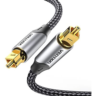 VENTION 2M Cabo Ótico de Áudio Digital TOSLINK Ótico Dolby DTS Sound Ficha de Metal Revestimento de Nylon SPDIF Cabo de Fibra Ótica, para Barra de Som, TV, Cinema em Casa, Xbox, Play-Station VENTION 2M Cabo Ótico de Áudio Digital TOSLINK Ótico Dolby DTS Sound Ficha de Metal Revestimento de Nylon SPDIF Cabo de Fibra Ótica, para Barra de Som, TV, Cinema em Casa, Xbox, Play-Station