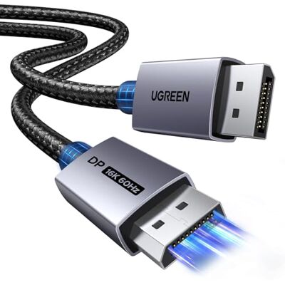 UGREEN Cabo DisplayPort 2.1 16K 60Hz 8K 120Hz 4K 240Hz 2K 360Hz HDR 3M HDCP 80 Gbps Cabo DP capa de alumínio nylon entrançado compatível com PC monitor TV telas de jogo UGREEN Cabo DisplayPort 2.1 16K 60Hz 8K 120Hz 4K 240Hz 2K 360Hz HDR 3M HDCP 80 Gbps Cabo DP capa de alumínio nylon entrançado compatível com PC monitor TV telas de jogo