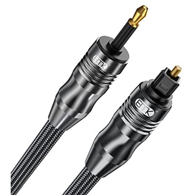 EMK Cabo Toslink para Mini Toslink de 3,5 mm SPDIF ótico de 3,5 mm para adaptador de cabo de áudio ótico para Home Theater (1 M, ótico Mini Toslink de 3,5 mm, preto) EMK Cabo Toslink para Mini Toslink de 3,5 mm SPDIF ótico de 3,5 mm para adaptador de cabo de áudio ótico para Home Theater (1 M, ótico Mini Toslink de 3,5 mm, preto)