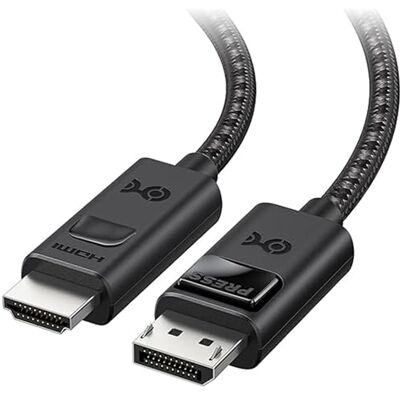 Cable Matters 8K Cable DisplayPort 1.4 para HDMI, unidirecional, 1,8 m 8K @ 60Hz, 4K@120Hz, RTX 3080/3090 e RX 6800/6900, não compatível com PS5/Xbox, sem VRR, preto Cable Matters 8K Cable DisplayPort 1.4 para HDMI, unidirecional, 1,8 m 8K @ 60Hz, 4K@120Hz, RTX 3080/3090 e RX 6800/6900, não compatível com PS5/Xbox, sem VRR, preto