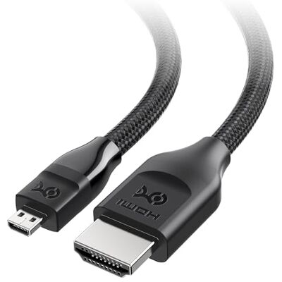 Cable Matters 48 Gbps Cabo micro HDMI para HDMI 2.1, 8 K, 2 m Cable Matters 48 Gbps Cabo micro HDMI para HDMI 2.1, 8 K, 2 m