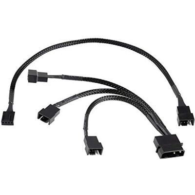 POPPSTAR Cabo ventilador pc 12 V (15 cm 2 pinos splitter (1 x molex macho a 3 x macho) 30 cm cabo de extensão PWM 4 pinos), para ligação à placa-mãe POPPSTAR Cabo ventilador pc 12 V (15 cm 2 pinos splitter (1 x molex macho a 3 x macho) 30 cm cabo de extensão PWM 4 pinos), para ligação à placa-mãe