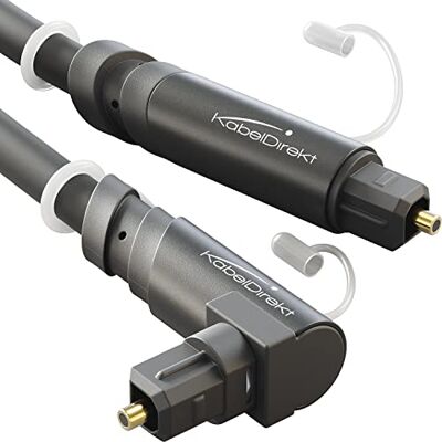 KabelDirekt – Cabo TOSLINK angular de 90°, áudio ótico digital com 0% de perda de sinal – 15m – Cabo de fibra ótica (S/PDIF, sistema estéreo/barra de som, XBO/PS4) KabelDirekt – Cabo TOSLINK angular de 90°, áudio ótico digital com 0% de perda de sinal – 15m – Cabo de fibra ótica (S/PDIF, sistema estéreo/barra de som, XBO/PS4)