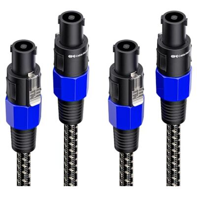 Cable Matters Pacote de 2, cabo de altifalante premium trançado 12 AWG de 0,9 m, compatível com a porta Speakon NL4FC Cable Matters Pacote de 2, cabo de altifalante premium trançado 12 AWG de 0,9 m, compatível com a porta Speakon NL4FC