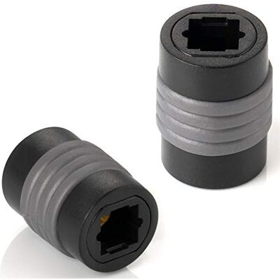 POPPSTAR Conector Toslink para extensão de cabo (conector feminino a feminino), 2 peças POPPSTAR Conector Toslink para extensão de cabo (conector feminino a feminino), 2 peças