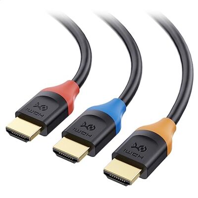 Cable Matters Cabo HDMI para HDMI de alta velocidade, 4K, pack de 3, 90 cm Cable Matters Cabo HDMI para HDMI de alta velocidade, 4K, pack de 3, 90 cm