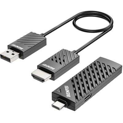 BENFEI Transmissor sem fios USB C e kit de recetor HDMI, suporte 1080P USB-C para HDMI transmissor sem fios de até 98 pés / 30 metros, 65 W PD, compatível com MacBook, iMac, S23, XPS17 BENFEI Transmissor sem fios USB C e kit de recetor HDMI, suporte 1080P USB-C para HDMI transmissor sem fios de até 98 pés / 30 metros, 65 W PD, compatível com MacBook, iMac, S23, XPS17