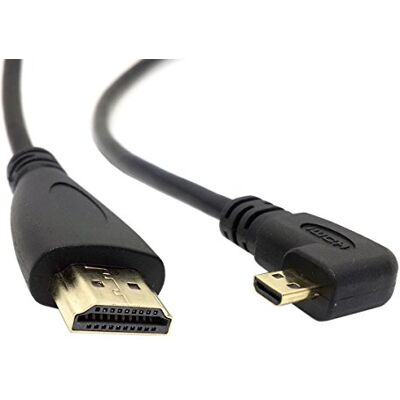 chenyang CY Cabo micro HDMI para HDMI macho HDTV em ângulo reto de 90 graus para telemóvel, tablet e câmara chenyang CY Cabo micro HDMI para HDMI macho HDTV em ângulo reto de 90 graus para telemóvel, tablet e câmara