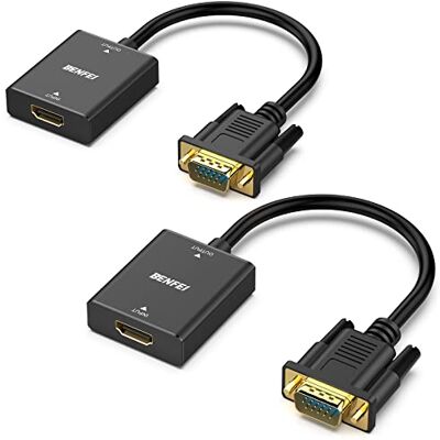 BENFEI Adaptador HDMI para VGA, HDMI para VGA (fêmea a macho) com conector de áudio de 3,5 mm, compatível com TV Stick, computador, PC, monitor, projetor, Raspberry Pi, Roku, Xbox e muito mais preto BENFEI Adaptador HDMI para VGA, HDMI para VGA (fêmea a macho) com conector de áudio de 3,5 mm, compatível com TV Stick, computador, PC, monitor, projetor, Raspberry Pi, Roku, Xbox e muito mais preto