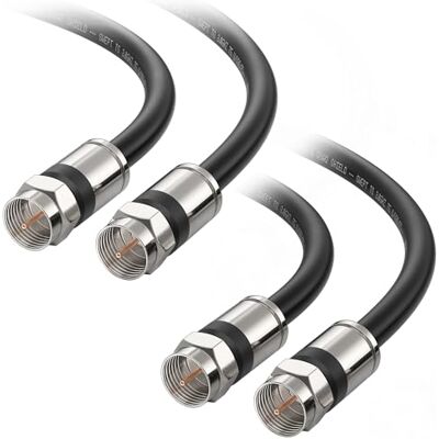 Cable Matters Cabo RG6 classificado, conjunto de 2, 1,8 m, preto Cable Matters Cabo RG6 classificado, conjunto de 2, 1,8 m, preto