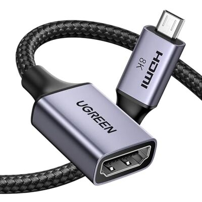 UGREEN Adaptador micro HDMI para HDMI 2.1 8K @ 60Hz 4K/2K/1080P @ 240Hz UGREEN Adaptador micro HDMI para HDMI 2.1 8K @ 60Hz 4K/2K/1080P @ 240Hz