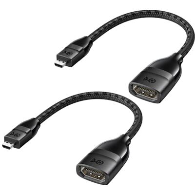 Cable Matters Adaptadores micro-HDMI a, 8K, pack de 2, 5 polegadas, preto Cable Matters Adaptadores micro-HDMI a, 8K, pack de 2, 5 polegadas, preto