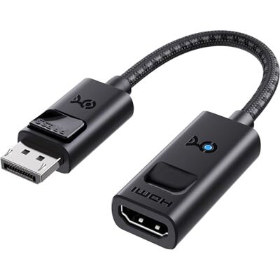 Cable Matters 8K Adaptador DisplayPort 1.4 para HDMI, unidirecional, preto 8K @ 60Hz, 4K@120Hz, RTX 3080/3090 e RX 6800/6900, não compatível com PS5/Xbox, sem VRR, preto Cable Matters 8K Adaptador DisplayPort 1.4 para HDMI, unidirecional, preto 8K @ 60Hz, 4K@120Hz, RTX 3080/3090 e RX 6800/6900, não compatível com PS5/Xbox, sem VRR, preto
