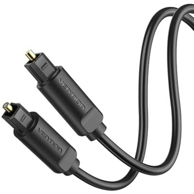 VENTION Cabo ótico de áudio digital TOSLINK de 1,5 m, cabo de áudio ótico SPDIF, cabo de fibra ótica Dolby DTS Sound para barra de som, TV, cinema em casa, PS4, Xbox, LG/Samsung/Sony PRO Series preto VENTION Cabo ótico de áudio digital TOSLINK de 1,5 m, cabo de áudio ótico SPDIF, cabo de fibra ótica Dolby DTS Sound para barra de som, TV, cinema em casa, PS4, Xbox, LG/Samsung/Sony PRO Series preto