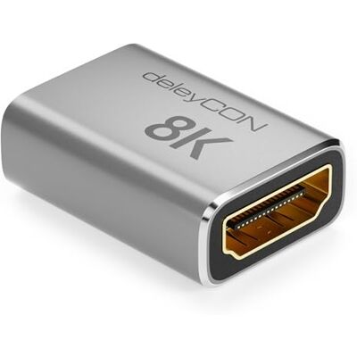deleyCON Acoplador HDMI 2.1 8K (48G, Ultra Highspeed) adaptador conector 8K @60Hz 4K@120Hz 2K@144Hz/165Hz EARC HDCP 2.3/2.2 DTS:X para HDR Dolby Atmos TV PS5 Xbox Arma de som Monitor: deleyCON Acoplador HDMI 2.1 8K (48G, Ultra Highspeed) adaptador conector 8K @60Hz 4K@120Hz 2K@144Hz/165Hz EARC HDCP 2.3/2.2 DTS:X para HDR Dolby Atmos TV PS5 Xbox Arma de som Monitor: