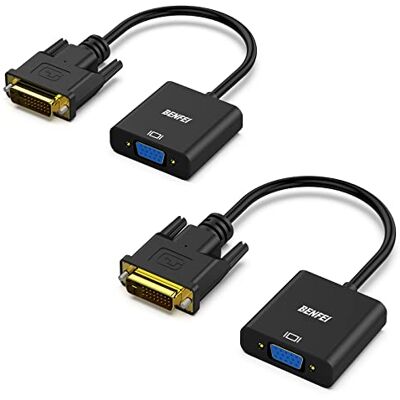 BENFEI Adaptador de DVI-D para VGA, 2 pacote adaptador DVI-D 24 + 1 para VGA macho para fêmea BENFEI Adaptador de DVI-D para VGA, 2 pacote adaptador DVI-D 24 + 1 para VGA macho para fêmea