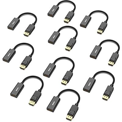BENFEI Adaptador 4K DisplayPort para HDMI, 10 Unidades, Unidirecional DisplayPort DP Computador para HDMI Monitor Ligação Adaptador Compatível para Computador Portátil PC Monitor TV Projetor BENFEI Adaptador 4K DisplayPort para HDMI, 10 Unidades, Unidirecional DisplayPort DP Computador para HDMI Monitor Ligação Adaptador Compatível para Computador Portátil PC Monitor TV Projetor