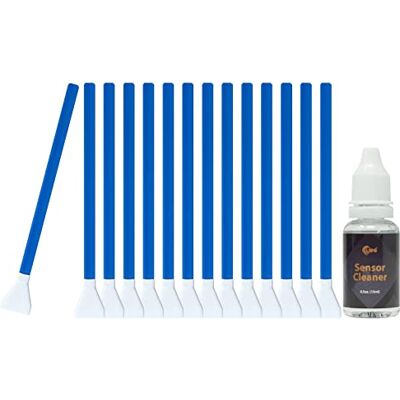 UES Kit de limpeza de câmara sensor APS-C, cotonetes 16 mm, limpador 15 ml UES Kit de limpeza de câmara sensor APS-C, cotonetes 16 mm, limpador 15 ml