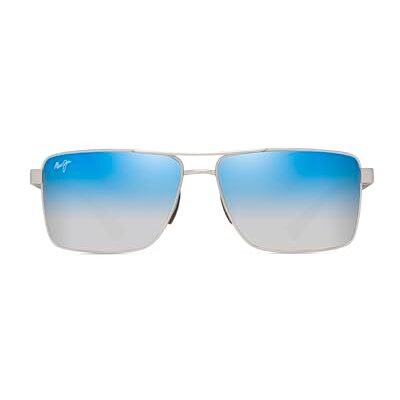 Maui Jim Piha Sunglasses para homem, embalagem de 1, Matte prata w/castanho Maui Jim Piha Sunglasses para homem, embalagem de 1, Matte prata w/castanho