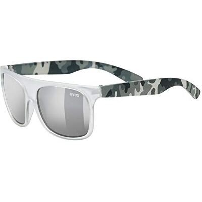 Uvex Sportstyle 511, óculos de sol infantis, de espelho, incl. fita, branco transparente / prateado, tamanho único Uvex Sportstyle 511, óculos de sol infantis, de espelho, incl. fita, branco transparente / prateado, tamanho único