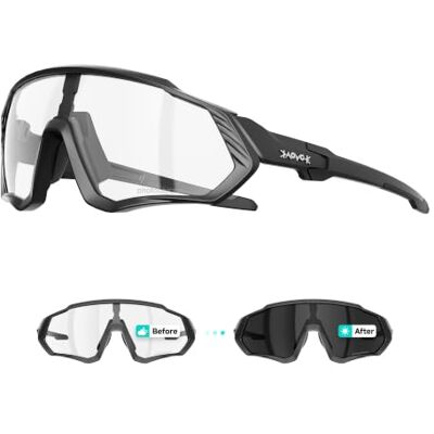 KAPVOE Óculos de ciclismo fotográficos com TR90 óculos de sol desportivos mulheres homens corrida transparente MTB acessórios de bicicleta Transparente a Oscuro fotocromática, ciclismo nocturno, UV400, TR90 34g KAPVOE Óculos de ciclismo fotográficos com TR90 óculos de sol desportivos mulheres homens corrida transparente MTB acessórios de bicicleta Transparente a Oscuro fotocromática, ciclismo nocturno, UV400, TR90 34g