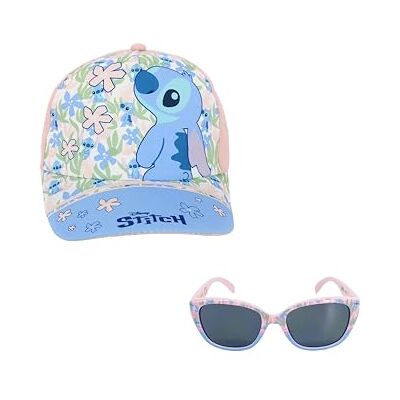 Disney Stitch Boné e óculos de sol para meninas, design Stitch Tropical, óculos de sol proteção UV, boné de verão infantil rosa Disney Stitch Boné e óculos de sol para meninas, design Stitch Tropical, óculos de sol proteção UV, boné de verão infantil rosa