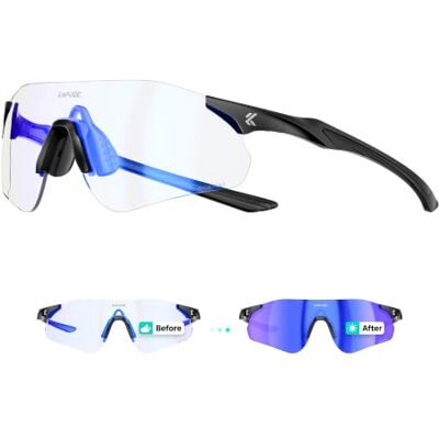 KAPVOE Óculos de ciclismo fotográficos mulheres homens óculos ciclismo MTB bicicleta transparente desportos Running K108 De transparente a Oscuro CAT.1-CAT.2, lente PC UV400 panorámica, estructura TR90 ultraligera 22g KAPVOE Óculos de ciclismo fotográficos mulheres homens óculos ciclismo MTB bicicleta transparente desportos Running K108 De transparente a Oscuro CAT.1-CAT.2, lente PC UV400 panorámica, estructura TR90 ultraligera 22g