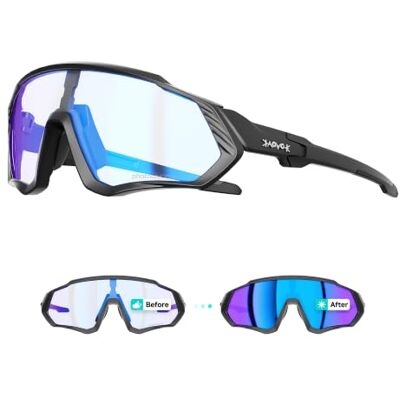 KAPVOE Óculos de ciclismo fotográficos com TR90 óculos de sol desportivos mulheres homens corrida transparente MTB acessórios de bicicleta Transparente a Oscuro fotocromática, ciclismo nocturno, UV400, TR90 34g KAPVOE Óculos de ciclismo fotográficos com TR90 óculos de sol desportivos mulheres homens corrida transparente MTB acessórios de bicicleta Transparente a Oscuro fotocromática, ciclismo nocturno, UV400, TR90 34g